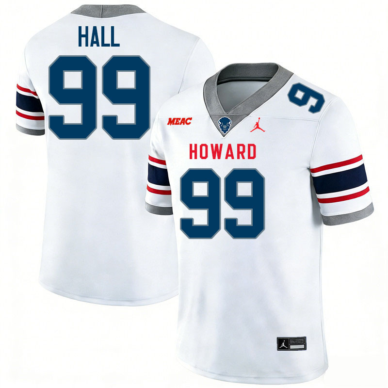 Howard Bison #99 Bryce Hall College Football Jerseys,Uniforms Stitched-White